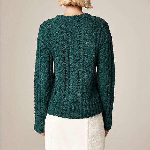 J Crew Cable-knit crewneck sweater XXS Green - Picture 8 of 9